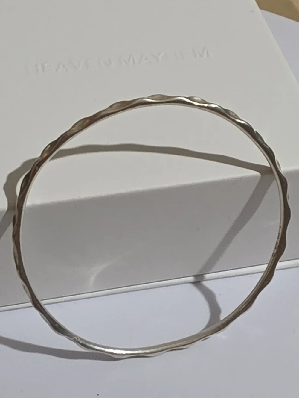 PANDORA 925 ALE STERLING SILVER BANGLE BRACELET COMES WITH BOX SHOWN - Picture 2 of 5
